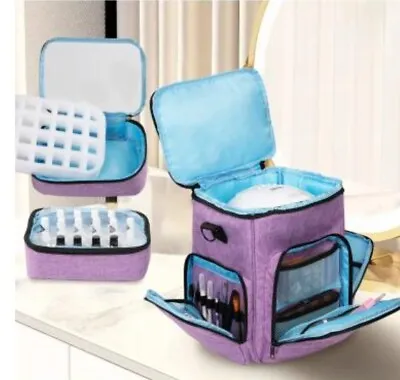 48 Bottles Large Nail Polish Organizer Holds Storage Bag Nail Tech Organizers • $45