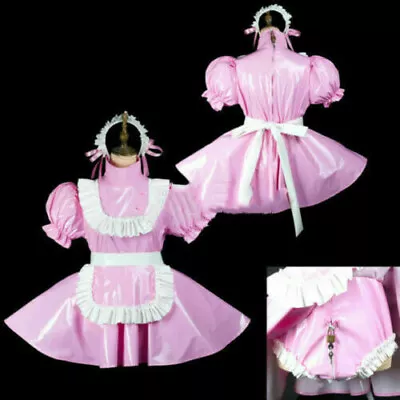 PVC Lockable Sissy Boy Maid Vinyl Mini Dress/Romper Tailor-Made • $61.01