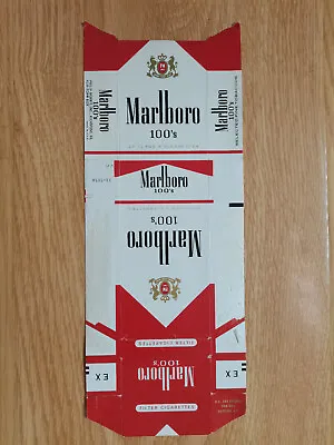 Opened Empty Cigarette Hard Pack--100 Mm-USA-Marlboro • $1.60