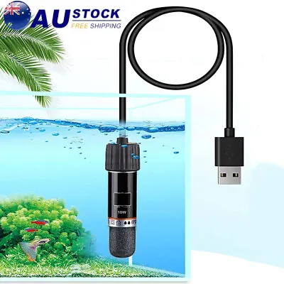 10W Mini Aquarium Fish Tank Heater USB Heating Rod Thermostat Heater Submersible • $16.88