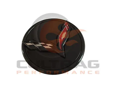 $36.99 • Buy 2014-2019 C7 Corvette Genuine GM All Gloss Black Flag Logo Center Cap 23217059