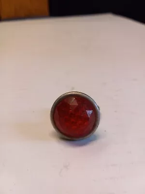 Vintage Red Plastic & Metal Bicycle Reflector With Wing Nut Back • $12