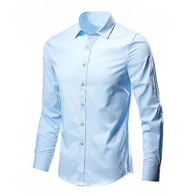 Men Spring Shirt Single-breasted Dress-up Simple Style Spring Shirt Plus Size • $11.68