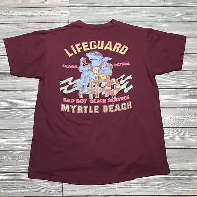 Vintage Myrtle Beach Life Guard Shark Patrol Graphic T Shirt Sz XL Made In USA • $15.99