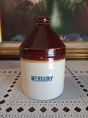 Antique Stoneware Mercury Rx Pharmaceutical Bottle U.S.A • $24.99