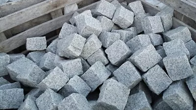 £240 • Buy Silver Grey Granite Cobble Stone Block Setts Garden Accessories 100X100X40-60 Mm