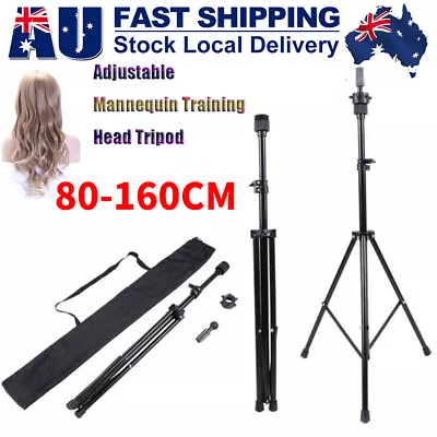 Adjustable Mannequin Tripod Stand Hairdressing Training Manikin Head Doll Holder • $21.75