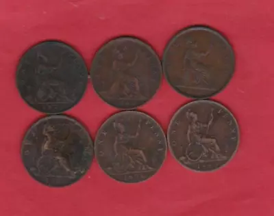 1861/1862/1875/1889/1891 & 1892 Victoria Bun Pennies In Near Very Fine Condition • £30.50