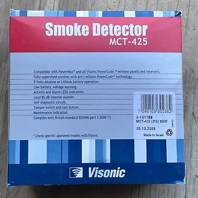 VISONIC MCT-425 * NEW IN BOX * Wireless Smoke Dectector Z7 • $74.99