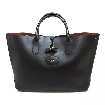 Women's Longchamp Roseau Tote Bag Leather Black Noir 2686871001  • $275.71