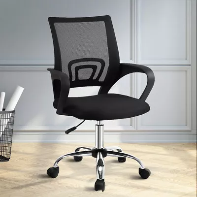 $71.95 • Buy Rotatable Office Computer Chair Mid Back Mesh Chrome Base Height Adjustable