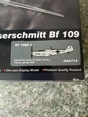 Messerschmitt Bf109E Walter Horten JG26 Schlageter Luftwaffe Hobby Master HA8714 • £65