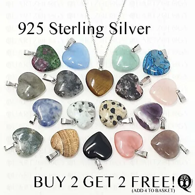 Love Heart Chakra Necklace Healing Quartz Reiki Crystal 925 Sterling Silver • £4.99