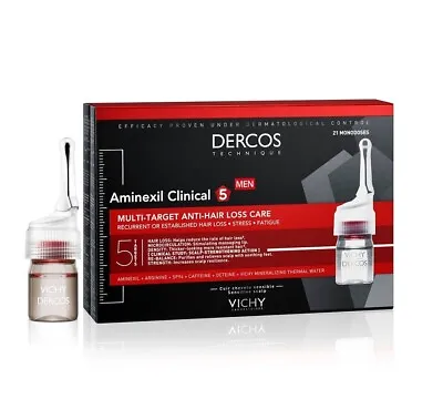 £62.90 • Buy Vichy Dercos Aminexil Clinical 5 For Men Hair Loss Treatment 21 Monodose X 6ml