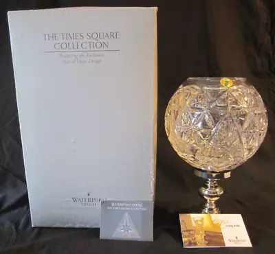 New 2000 Waterford Crystal Times Square Star Of Hope Hurricane Candle Lamp Base • $85