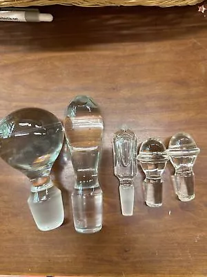 5 Vintage Clear Genie Decanter Bottle Stoppers READ • $40