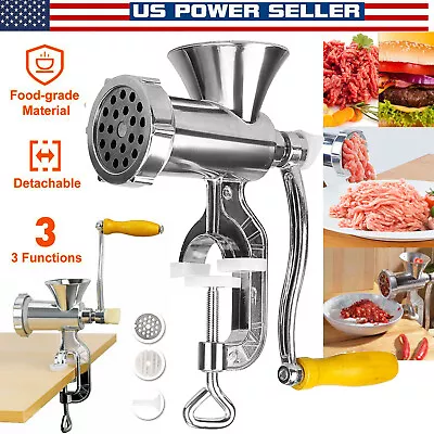 Hand Manual Meat Grinder Mincer Stuffer Sausage Pasta Filler Maker Machine Table • $24.99