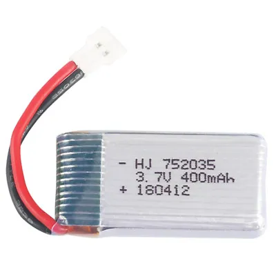 $13.78 • Buy 3.7V 400mAh 752035 20C Li-Po Battery High Rate For Helicopter Drone 51005 Plug