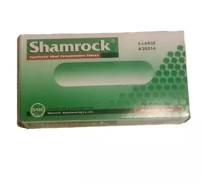 Shamrock Synthetic Vinyl Examination Gloves Powder Free  X-Large  1 Box 100ct • $16.99