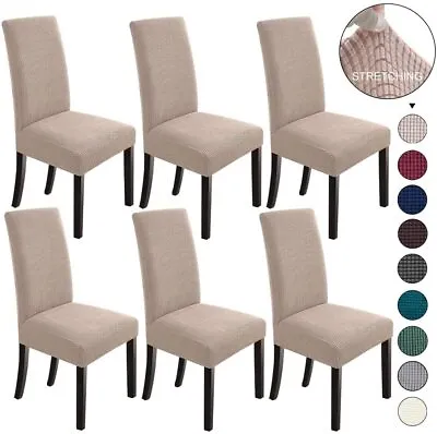 $21.99 • Buy 1/4/6 Pcs Stretch Dining Chair Covers Slipcover Spandex Wedding Cover Removable
