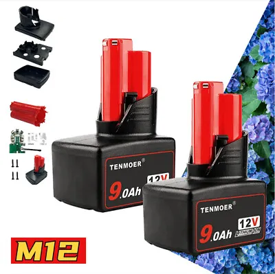 2pcs For Milwaukee M12 48-11-2460 XC 9.0AH RED Lithium 48-11-2430 Battery/Chager • $22.96