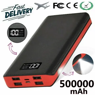 $25.98 • Buy Fast Charging 500000mAh Power Bank 4USB Portable Battery Pack Charger For Phone