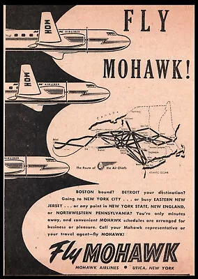 1954 Original Print AD Fly Mohawk Airlines  Utica New York • $12.95