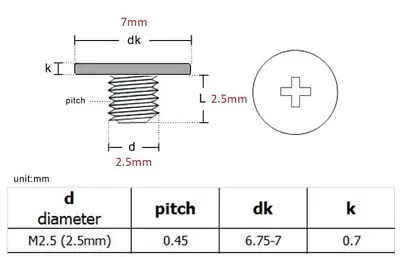 4 Pcs X Screws M2.5x2.5HP Toshiba Acer Asus Lenovo Dell Laptop Screen Lid Hinge • £4