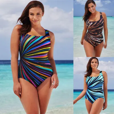 $22.99 • Buy Women Oversized Swimwear Monokini Tummy Control Bikini Swimsuit Swimming Costume