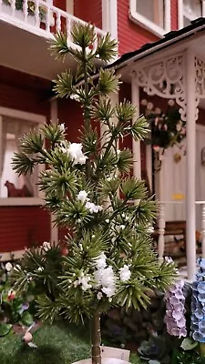 Miniature Dollhouse Outdoor 10 Inch Snowy Pine Tree • $10.99