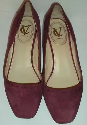 VC SIGNATURE Margarita Magenta Suede Size 7 M 37 EU Wedge Pumps • $17.99