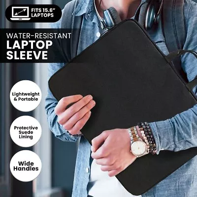 Water-Resistant Laptop Sleeve Bag For 15.6” Laptops • $22