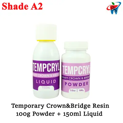 Dental Acrylic Crown & Bridge Self Curing Resin 100gr Powder + 150ml Liquid A2 • $35.90