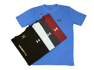 Men Under Armour T-shirt Cotton Blend Short Sleeve Crew Neck  Classic Slim Fit • £11.95