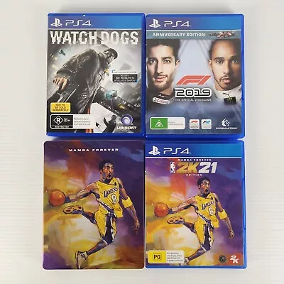 Sony Playstation 4 Video Game Bundle Lot F1 NBA 2k21 Steelbook Watch Dogs Lot 🦊 • $40