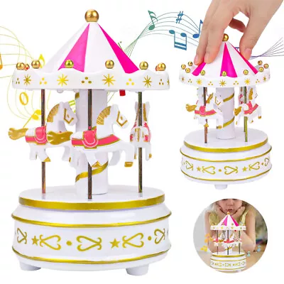 Music Box Plastic Horse Roundabout Carousel Musical Box Christmas Gift Decor UK • £7.89