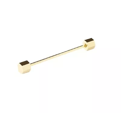 Gold Or Silver Colour Tie Collar Pin Bar Hexagonal End Shirt Necktie Neck Prism • £4.95