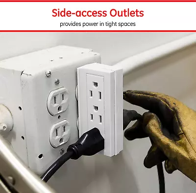Multi Plug 6 Outlet Side Access Outlet Adapter Wall Tap Turn 2 Outlets Into 6 • $12.97