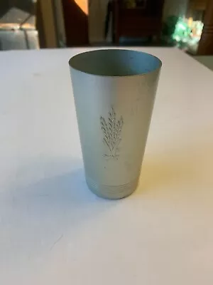 West Bend Spun Aluminum Tumbler Drinking Cup Wheat Designs Vintage 1950's USA • $9.95