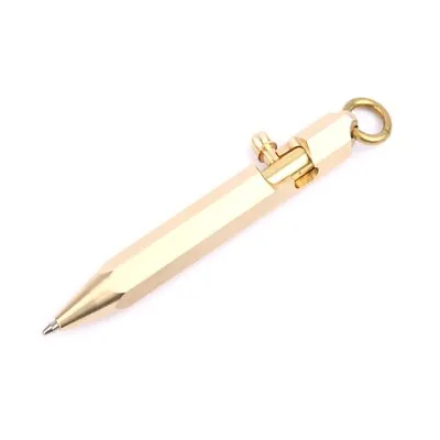 New Mini Handmade Six-Edg Brass Ball Pen Bolt Action Pen Pocket Keychain EDC Pen • $14.69