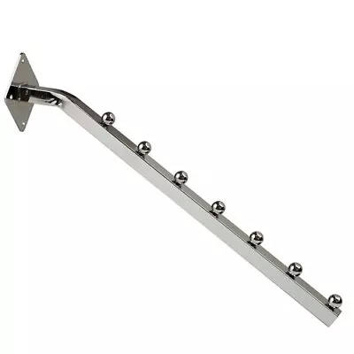 $34.68 • Buy 7 Ball Waterfall Hook For Wall Mount System Square Tubing 18  L Chrome 5 Pieces