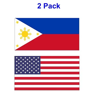 $3.99 • Buy 2 Pack Filipino American Flag Sticker Decals USA Philippines FilAm Fil-Am Pinoy