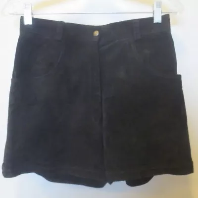 Vintage Nevada Blue Black Suede Shorts Women's Size 10 • $9.99