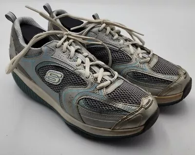 Sketchers Shape Ups XF Accelerator Shoes Sneakers Silver Blue Womens Size 8.5 US • $21.99