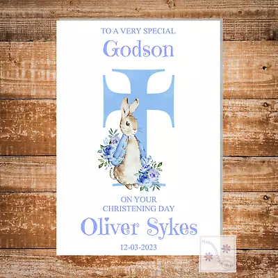 £3.25 • Buy Personalised Christening Card Girl Boy Baptism Dedication Pink Blue