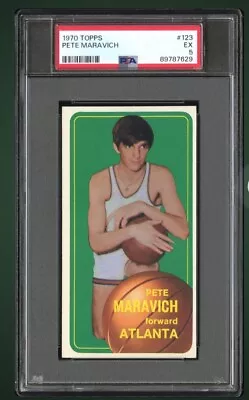 1970 Topps  Pete Maravich Rookie Card #123 PSA 5  (Best 5 You Will Ever See! ) • $550