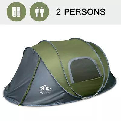 Instant Camping Tent 2 Person Auto Pop Up Family Hiking Beach Sun Shade Camp • $166.65