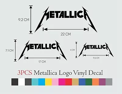 3 PCS METALLICA Logo Vinyl Decal Sticker Die Cut Rock Band 9/6/3 INCH Set • £11.99