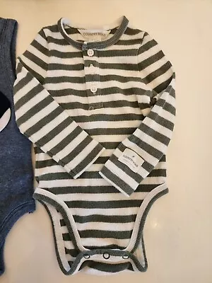 Country Road Boys Rompers Size 0-3 Mths 1x Long Sleeved 1x Sleeveless • $16