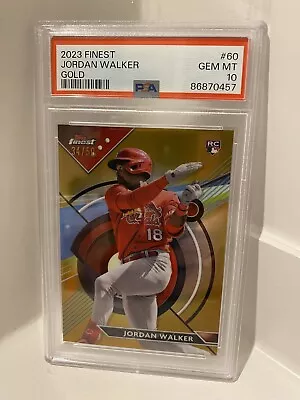 2023 Topps Finest Jordan Walker Rookie 🟨Gold /50🟨 PSA 10 • $298